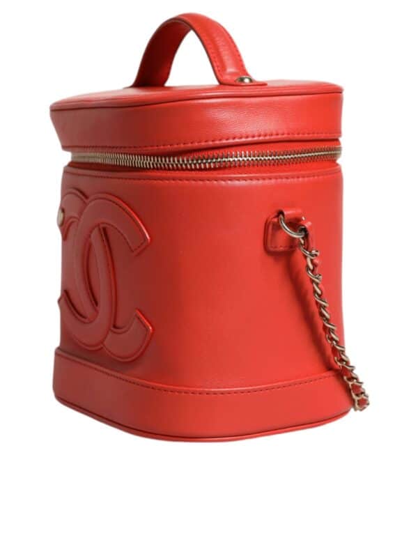 Chanel Orange Coco Mark Vanity Chain Shoulder Hand Purse – Image 3