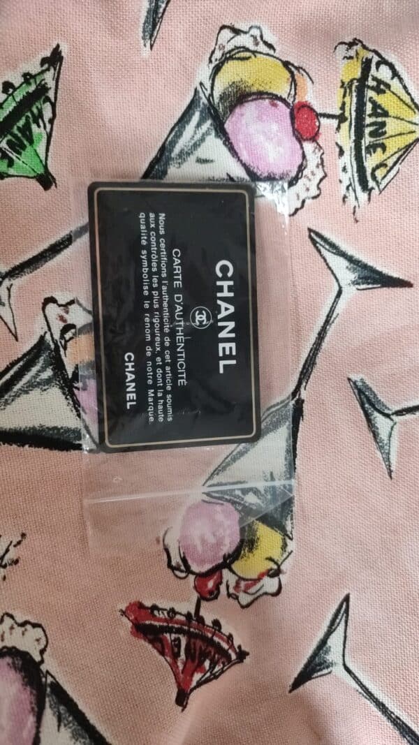 Chanel Pink Cruise Collection Parfait Canvas Printed Bag Purse – Image 7