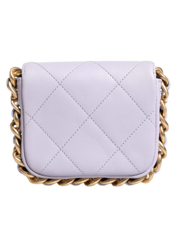 Chanel Blue Quilted Calfskin Framing Chain Flap Mini crossbody Bag – Image 4