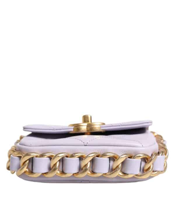 Chanel Blue Quilted Calfskin Framing Chain Flap Mini crossbody Bag – Image 5
