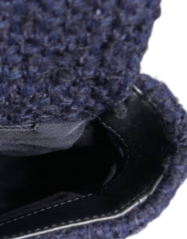 Chanel Dark Blue Medium Flap Tweed CC Gold Gray Chain Shoulder Bag – Image 6