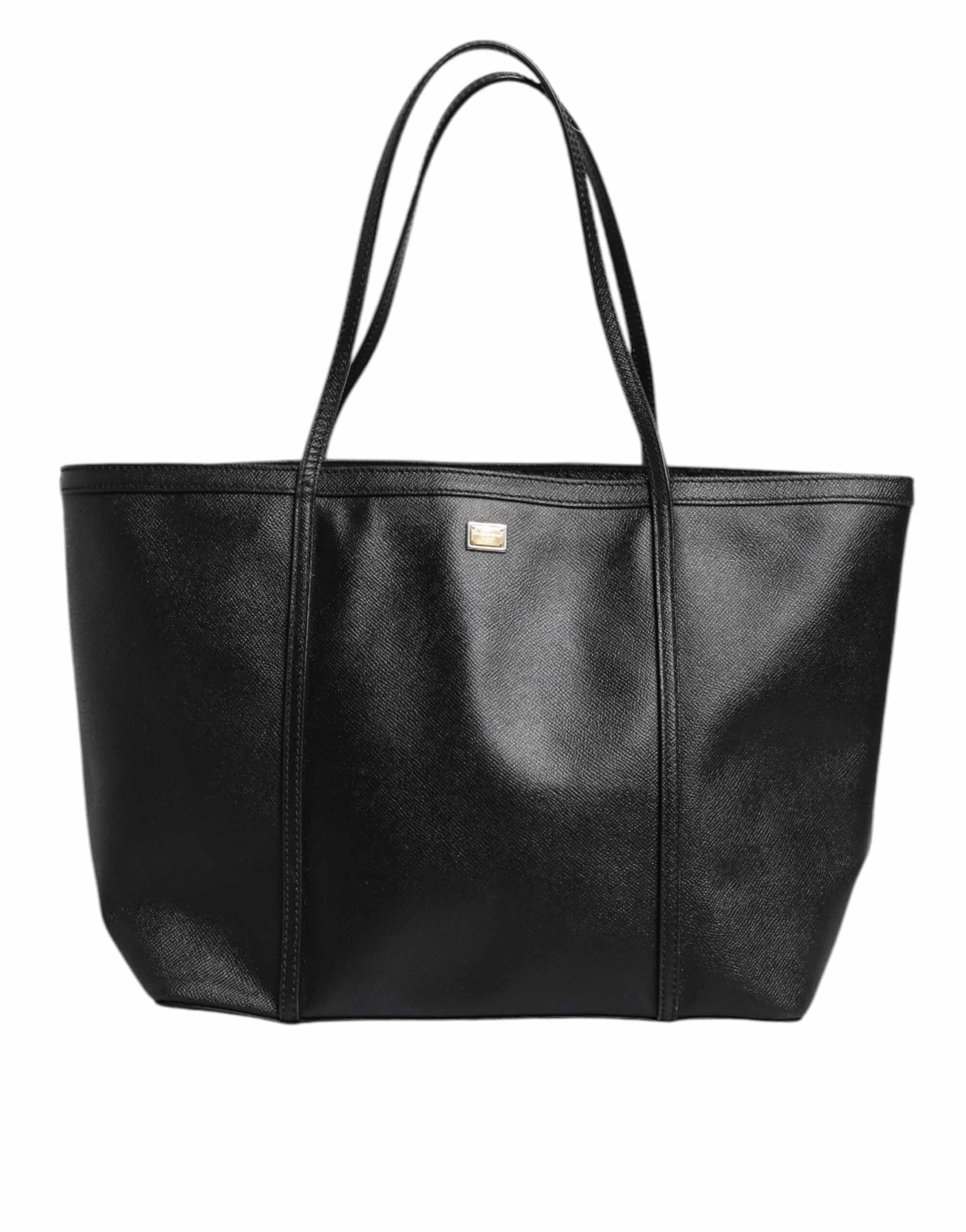 Dolce & Gabbana Black Leather Miss Escape Shopping Tote Bag