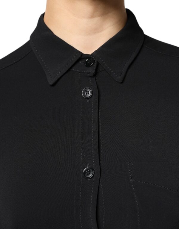Emporio Armani Black Viscose Long Sleeves A-line Mini Dress – Image 5