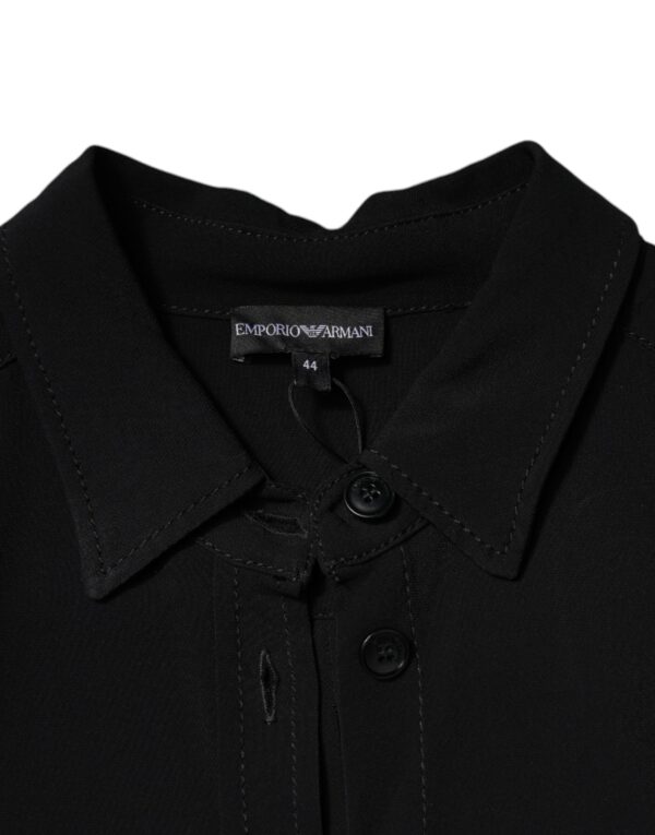 Emporio Armani Black Viscose Long Sleeves A-line Mini Dress – Image 6