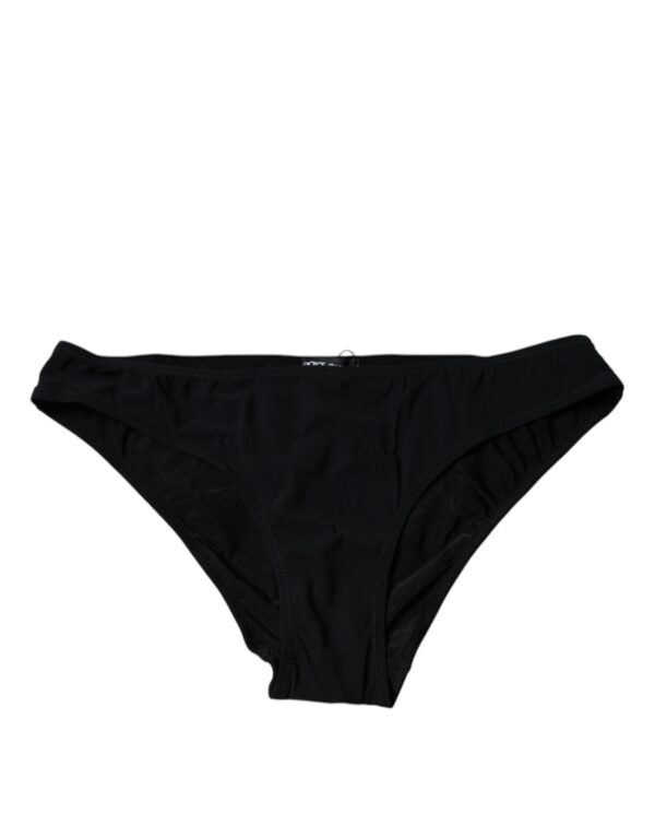 Dolce & Gabbana Black Nylon Stretch Mid Waist Panty Underwear – Image 2