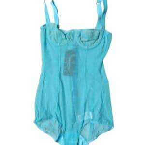 Dolce & Gabbana Blue Tulle Balconette Bra Bodysuit Underwear