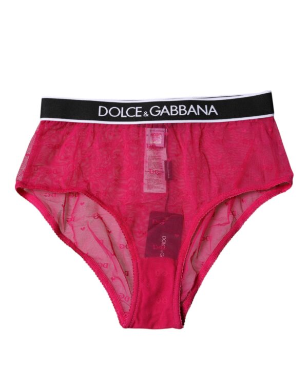 Dolce & Gabbana Fuchsia Tulle Nylon Mid Waist Panty Underwear – Image 2
