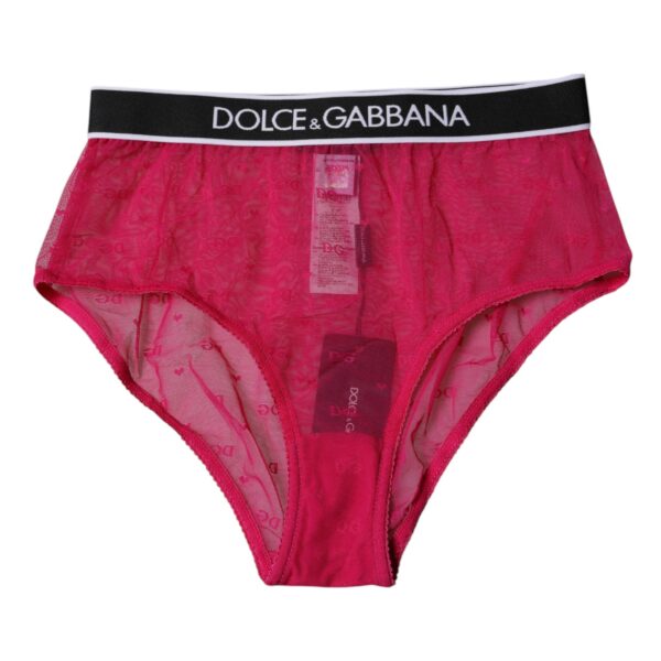 Dolce & Gabbana Fuchsia Tulle Nylon Mid Waist Panty Underwear – Image 3