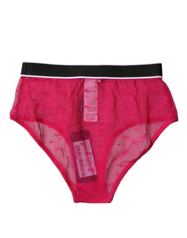 Dolce & Gabbana Fuchsia Tulle Nylon Mid Waist Panty Underwear – Image 4