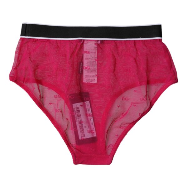 Dolce & Gabbana Fuchsia Tulle Nylon Mid Waist Panty Underwear – Image 5