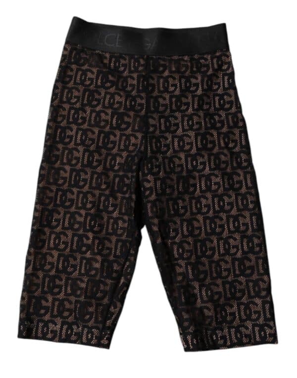 Dolce & Gabbana Black Logo Monogram Cropped Tights Underwear – Image 2