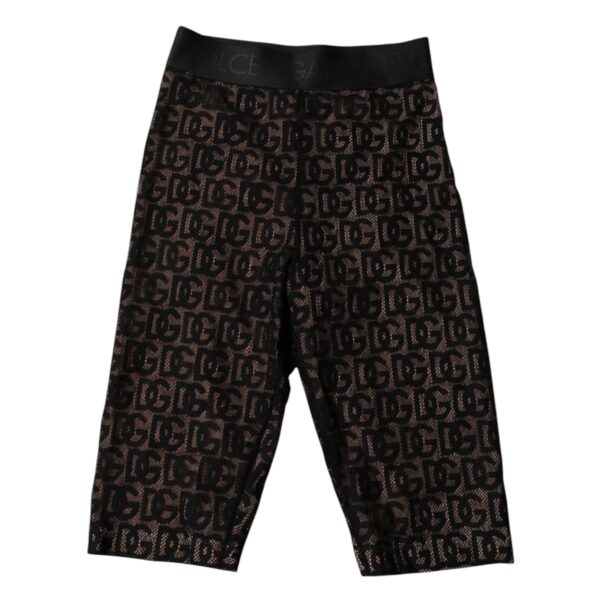 Dolce & Gabbana Black Logo Monogram Cropped Tights Underwear – Image 3