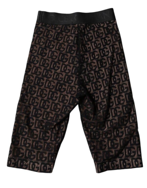 Dolce & Gabbana Black Logo Monogram Cropped Tights Underwear – Image 4