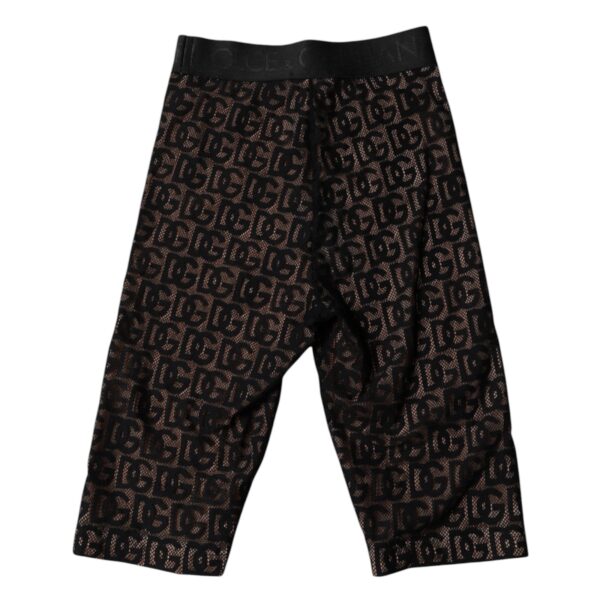 Dolce & Gabbana Black Logo Monogram Cropped Tights Underwear – Image 5