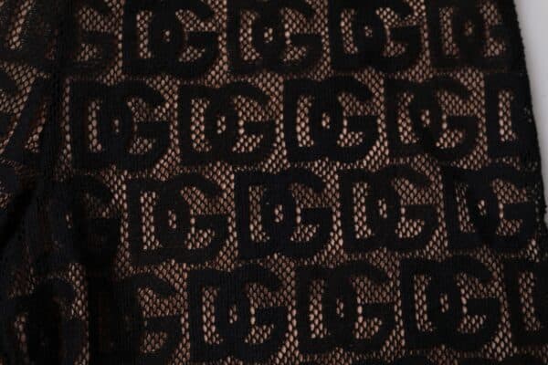 Dolce & Gabbana Black Logo Monogram Cropped Tights Underwear – Image 6
