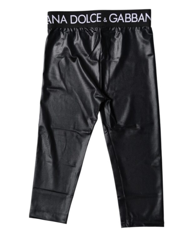Dolce & Gabbana Black Logo Nylon Cropped Tights Pants Underwear – Image 4