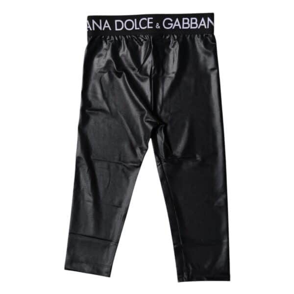 Dolce & Gabbana Black Logo Nylon Cropped Tights Pants Underwear – Image 5