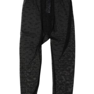 Dolce & Gabbana Black DG Logo Nylon Cropped Tights Underwear