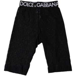 Dolce & Gabbana Black Logo Monogram Cropped Tights Underwear