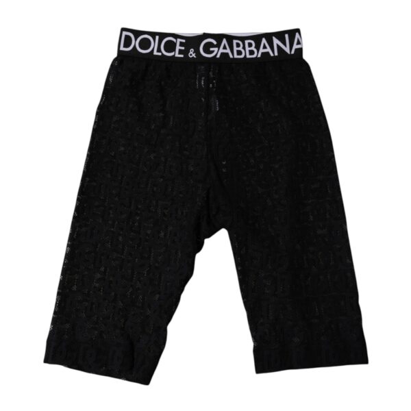Dolce & Gabbana Black Logo Monogram Cropped Tights Underwear – Image 3