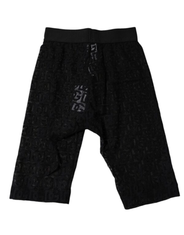 Dolce & Gabbana Black Logo Monogram Cropped Tights Underwear – Image 4