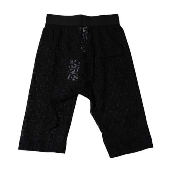 Dolce & Gabbana Black Logo Monogram Cropped Tights Underwear – Image 5