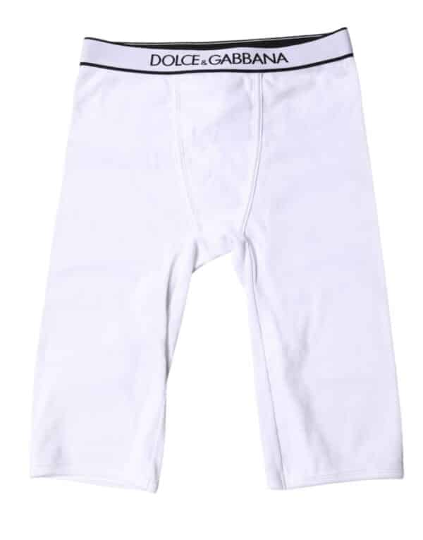 Dolce & Gabbana White Logo Cotton Cropped Tights Underwear – Image 2