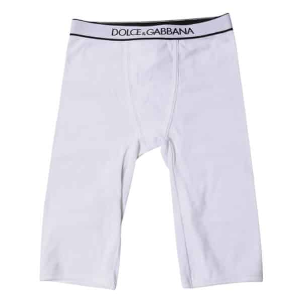 Dolce & Gabbana White Logo Cotton Cropped Tights Underwear – Image 3