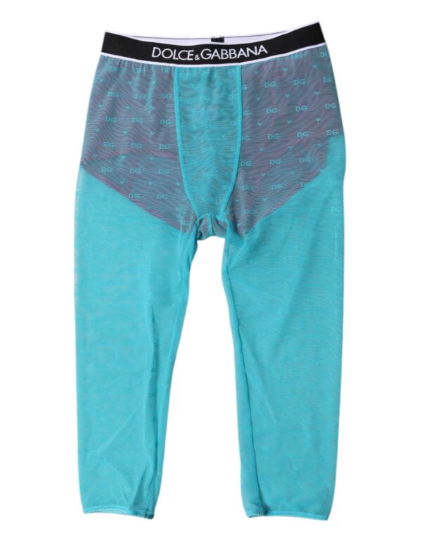 Dolce & Gabbana Blue Fuchsia Logo Lingerie Cropped Underwear – Image 2