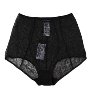 Dolce & Gabbana Black Logo Girdle High Waist Panty Underwear