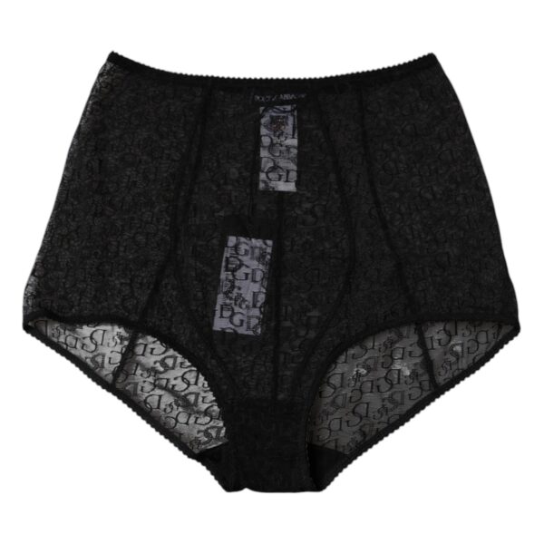 Dolce & Gabbana Black Logo Girdle High Waist Panty Underwear – Image 3