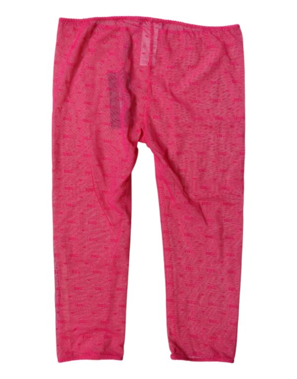 Dolce & Gabbana Fuchsia Logo Lace Lingerie Cropped Tight Underwear – Image 4
