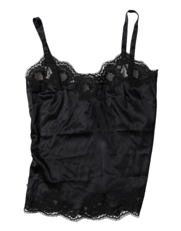 Dolce & Gabbana Black Lace Silk Blend Camisole Top Underwear – Image 2