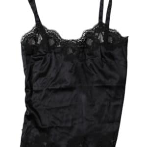 Dolce & Gabbana Black Lace Silk Blend Camisole Top Underwear