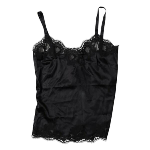 Dolce & Gabbana Black Lace Silk Blend Camisole Top Underwear – Image 3