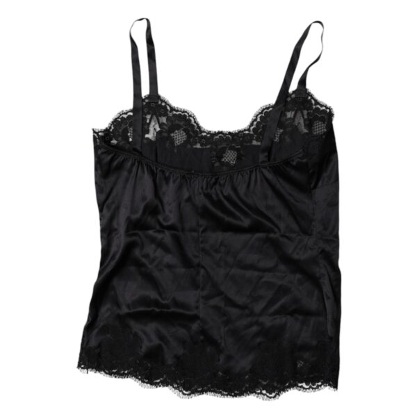 Dolce & Gabbana Black Lace Silk Blend Camisole Top Underwear – Image 5