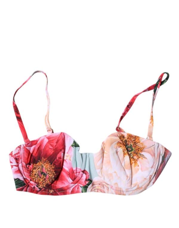 Dolce & Gabbana Multicolor Floral Padded Balconette Bra Underwear – Image 2