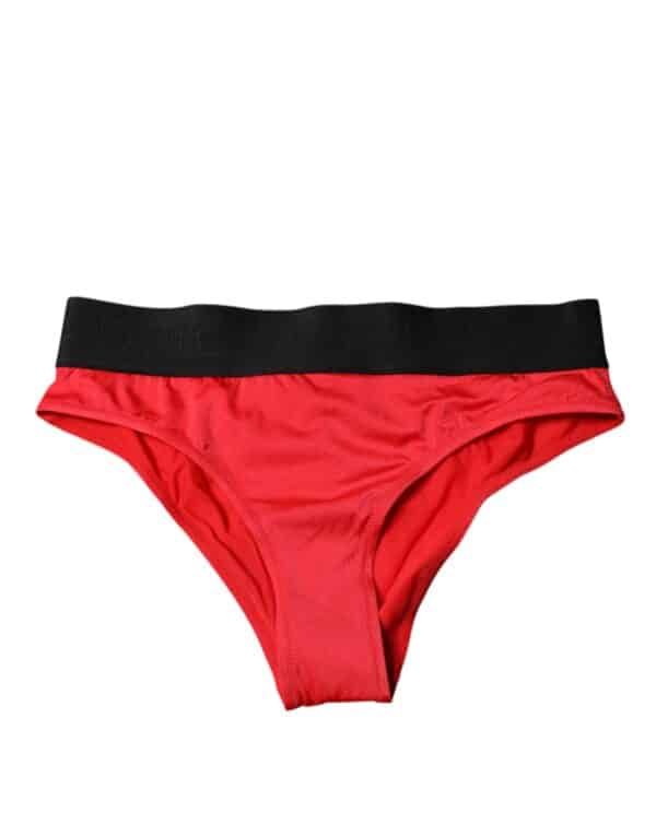Dolce & Gabbana Red Nylon Stretch Mid Waist Panty Underwear – Image 2