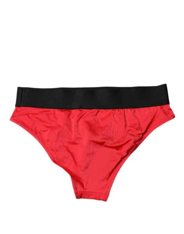 Dolce & Gabbana Red Nylon Stretch Mid Waist Panty Underwear – Image 4