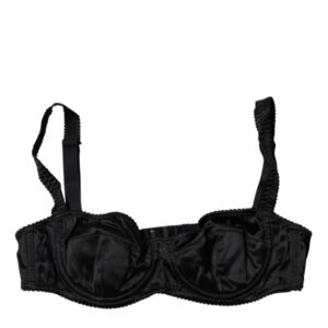 Dolce & Gabbana Black Silk Stretch Balconette Brassiere Underwear