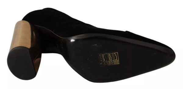 Jil Sander Black Leather Suede Block Heels Pumps Shoes – Image 6