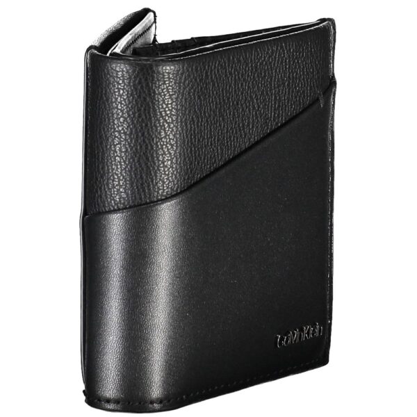 Portefeuille noir en cuir élégant.
