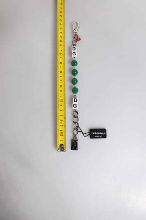 Dolce & Gabbana Silver Tone Brass Bead Dice Logo Embellish Charm Bracelet – Image 4