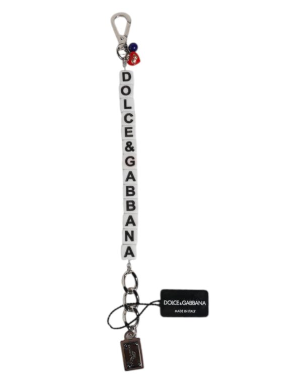 Dolce & Gabbana Silver Brass Chain Dice Logo Embellished Charm Bracelet – Image 2
