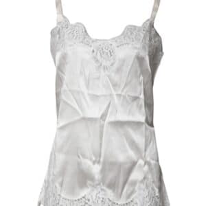 Dolce & Gabbana Top White Satin Lace Tank Lingerie Underwear
