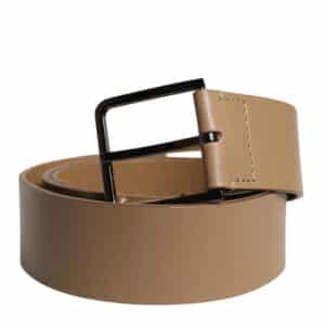 Dolce & Gabbana Brown Leather Classic Metal Logo Buckle Belt