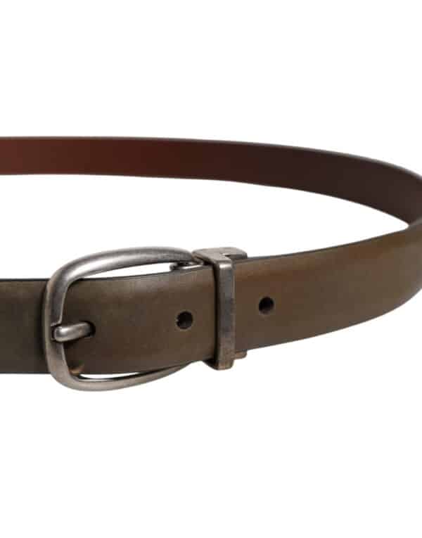 Dolce & Gabbana Brown Leather Classic Metal Logo Buckle Belt – Image 4