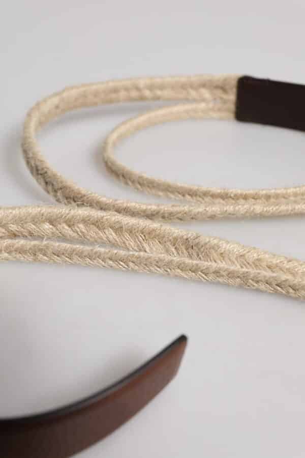 Dolce & Gabbana Brown Jute Leather Woven Metal Buckle Belt – Image 7