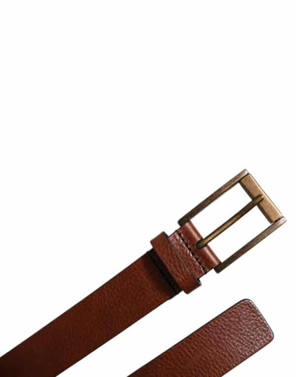 Dolce & Gabbana Brown Calf Leather Classic Metal Buckle Belt – Image 6