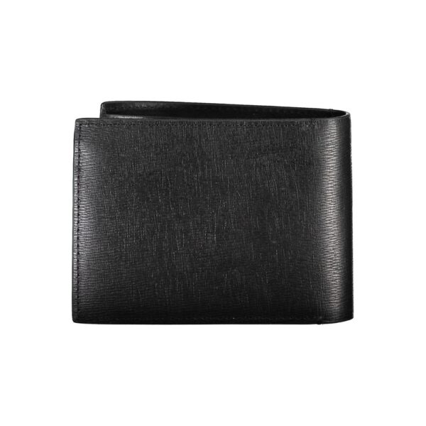 Portefeuille noir en cuir élégant et pratique.